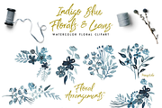 Indigo Blue Florals and Leaves, an Illustration by Momo Studio (Thumbnail 4 of 8)