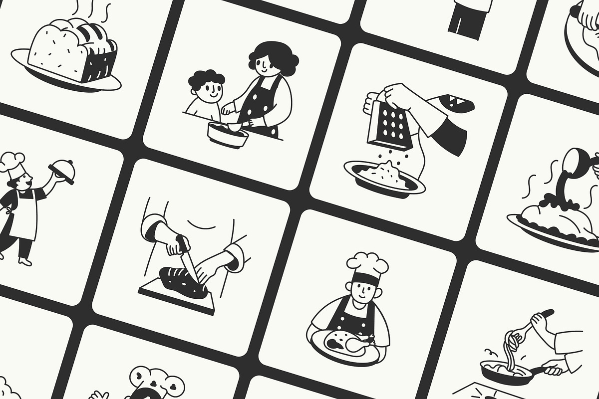 Animated Cooking and Baking Doodle, an Outline Icon by Vectors Market (Photo 3 of 5)