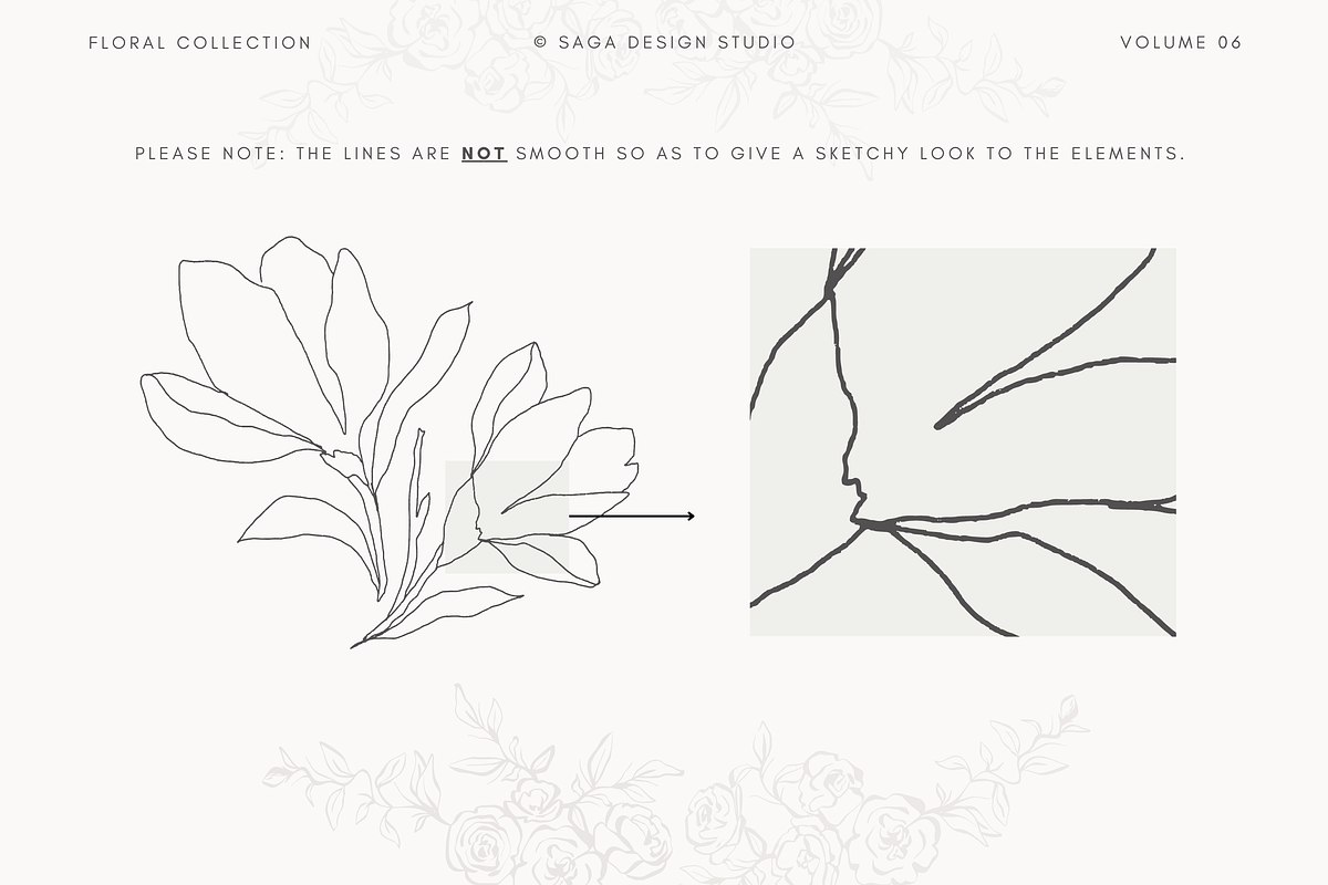 Minimal Lineart Magnolia Flowers, an Illustration by Saga Design Studio (Photo 3 of 5)