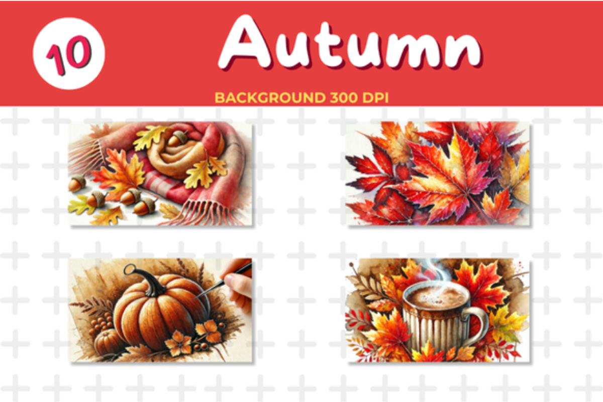 Watercolor Autumn Background – High-, a Background Graphic by John_Walker (Photo 3 of 4)