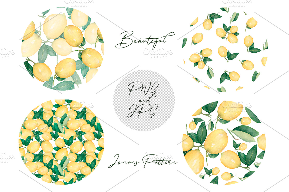 Watercolor Citrus Fruit Lemon, a Food Illustration by MayaNavits (Photo 3 of 11)