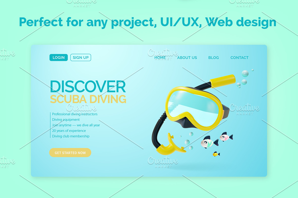 Underwater World and Diving Concept, an Object Graphic by 35lab (Photo 7 of 7)