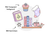 Winter Bookish Clipart, a Seasonal Illustration by JulzaArt (Thumbnail 6 of 7)