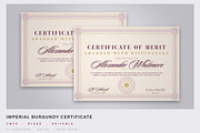 Burgundy Award Certificate Template, a Stationery Template by DesignerCandies (Thumbnail 1 of 4)