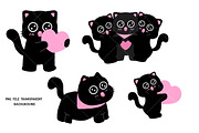 Cute Black Cat Clipart Set, an Animal Illustration by Nattapohncha (Thumbnail 3 of 3)