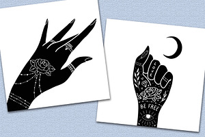 Hands Clipart And Procreate Stamps