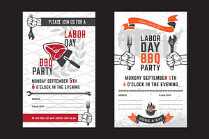 Labor day BBQ invitation card