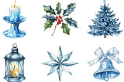 Watercolor Silver Blue Christmas, an Illustration by CraftArtStudio (Thumbnail 3 of 6)