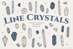Line Crystals Clipart Bundle