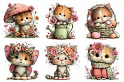 Whimsical Spring Cat Clipart, an Illustration by Daily.Designs (Thumbnail 5 of 7)