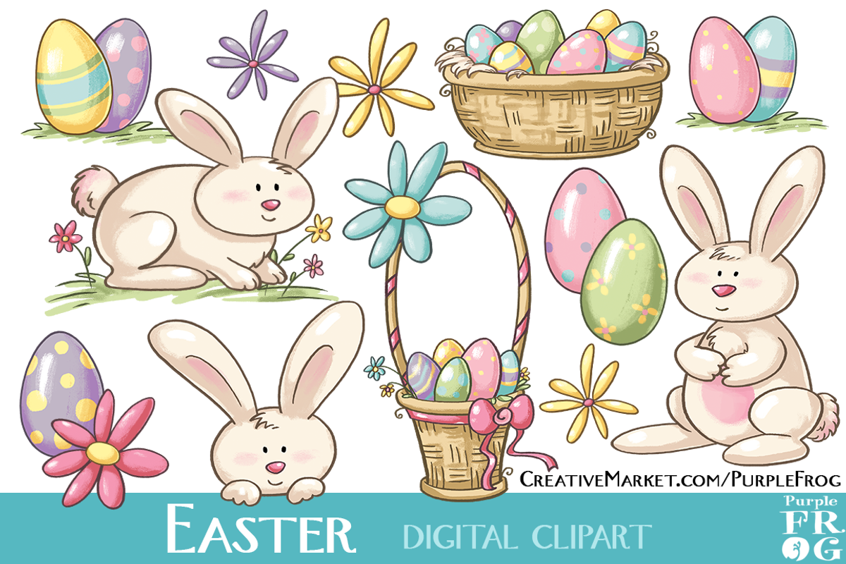 EASTER - Digital Clipart, an Illustration by Purple Frog (Photo 1 of 3)