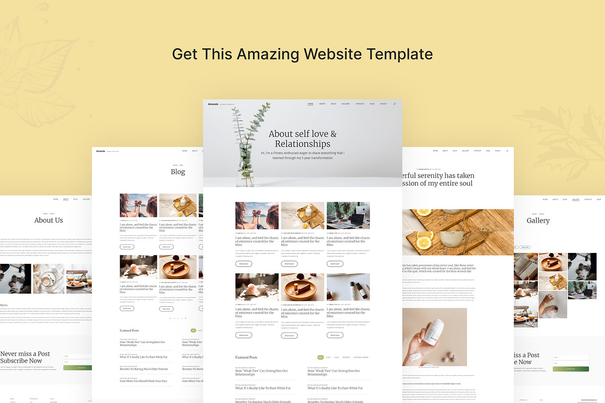 Amanda - Blog HTML Website Template, a HTML Template by TemplatesJungle (Photo 2 of 6)