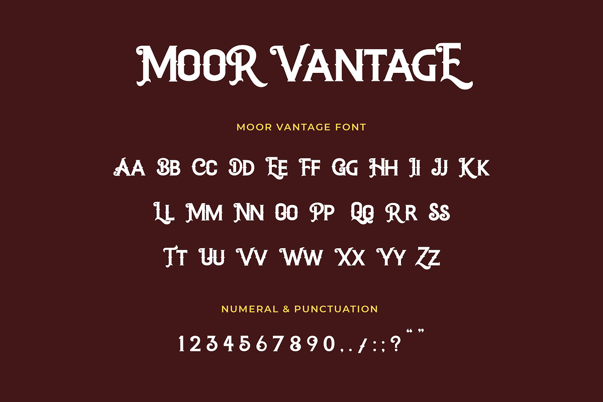 MOOR VANTAGE Classical Vintage Font preview 5