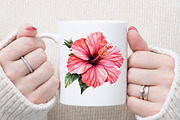 Watercolor Flowers Pink Clipart Set, an Illustration by Sublimation Artist (Thumbnail 5 of 6)