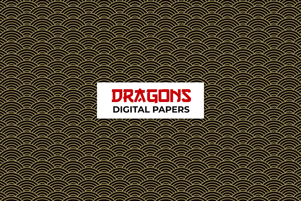Chinese Dragon Digital Papers, a Pattern Graphic by ilonitta (Photo 8 of 13)