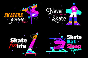 Neon Skaters Set