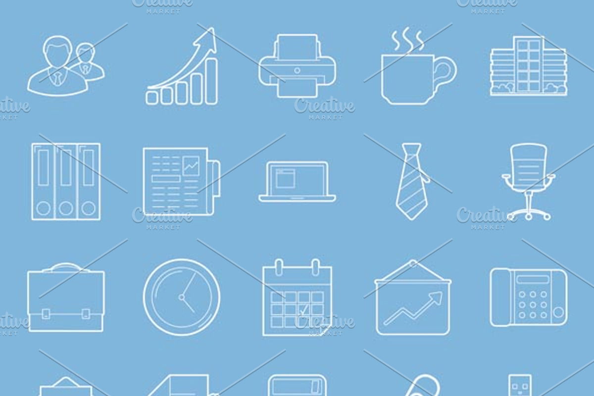 Office icons set, an Icon by Equipoise