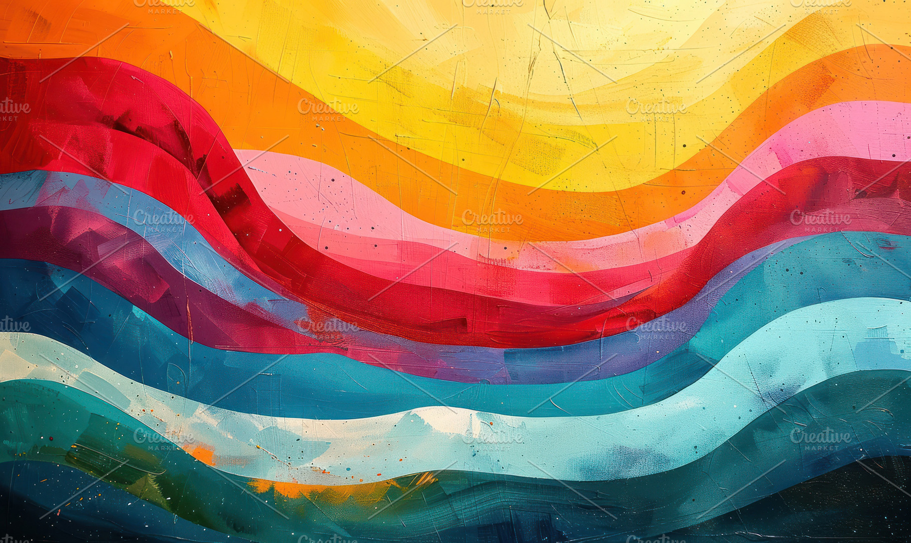 A vibrant abstract painting with und, a Photo by LOGOCREATIVE