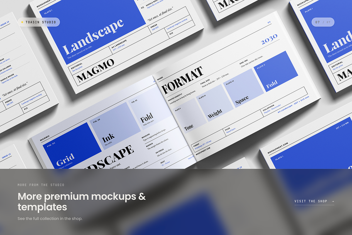 A4 Landscape Magazine Mockup, a Books & Magazine Mockup by Toasin Studio (Photo 7 of 7)