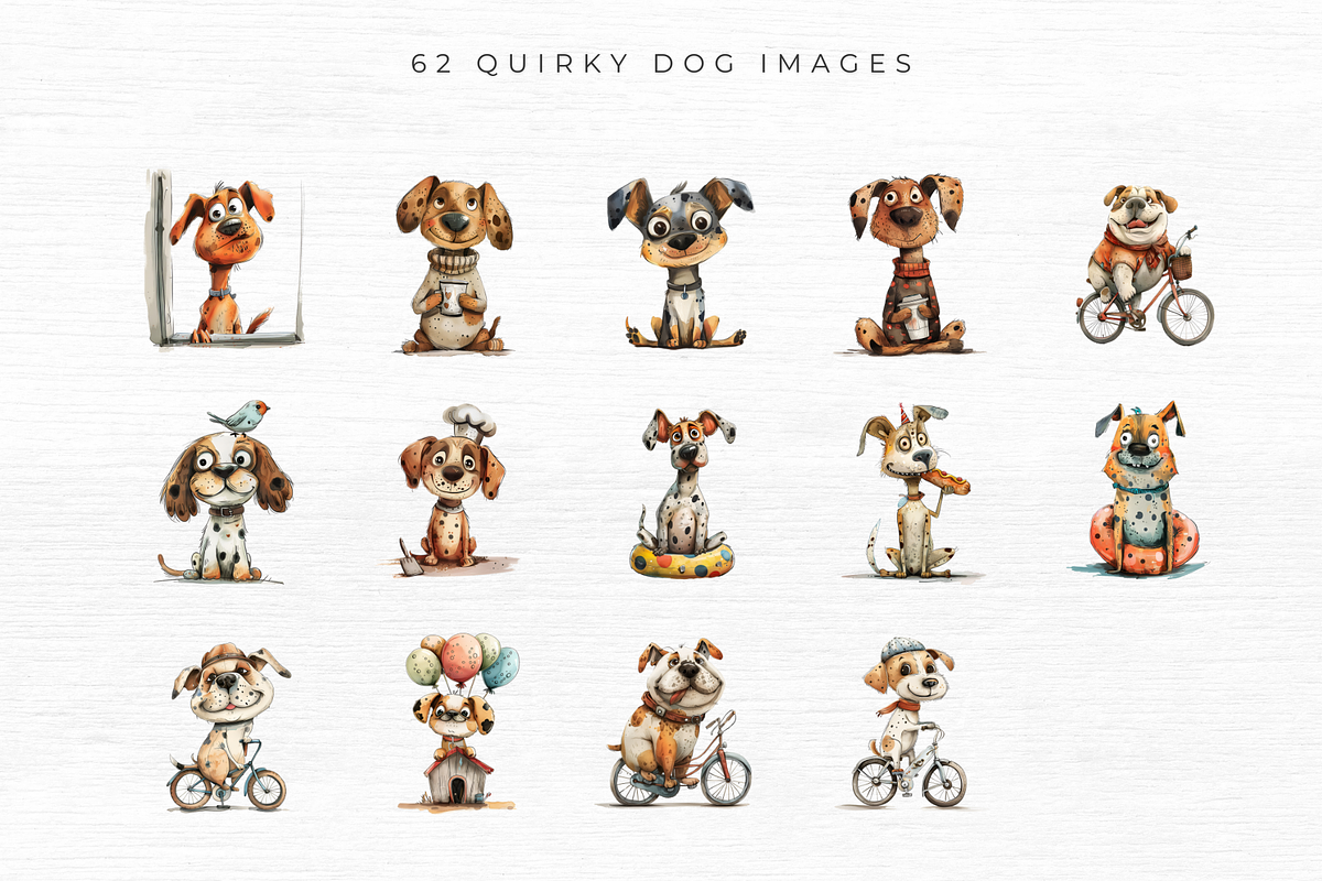 Quirky Dog Clipart Vol 2, an Object Graphic by EllyandLima (Photo 6 of 8)