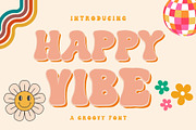 Happy vibe is a groovy decorative fo, a Handwritten Font by Brown Cupple (Thumbnail 1 of 5)