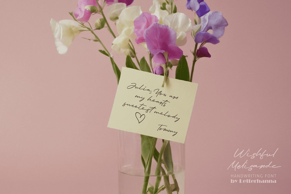 Wishful Melisande Handwriting Font, a Handwritten Font by Letterhanna Studio (Photo 5 of 11)