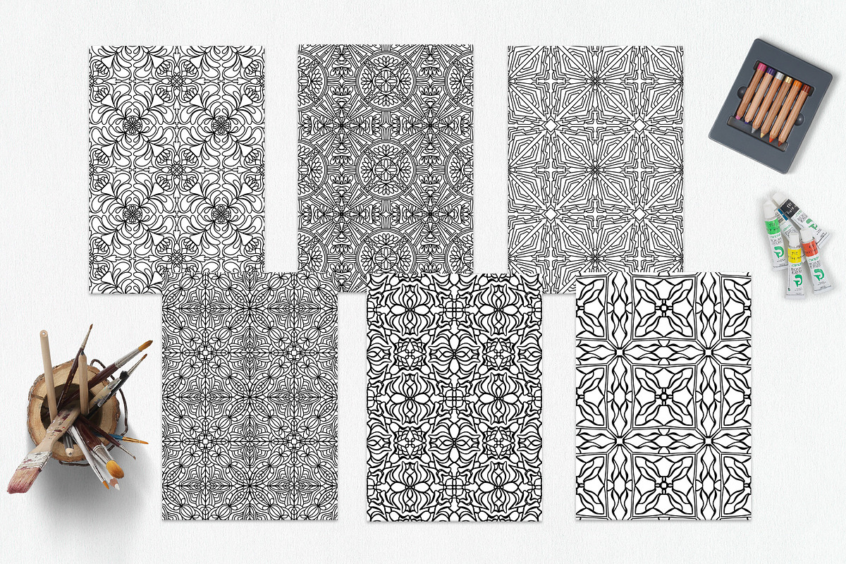 Patterns for coloring PDF,JPG vol-06, a Brochure Template by dnapslvsk (Photo 5 of 6)