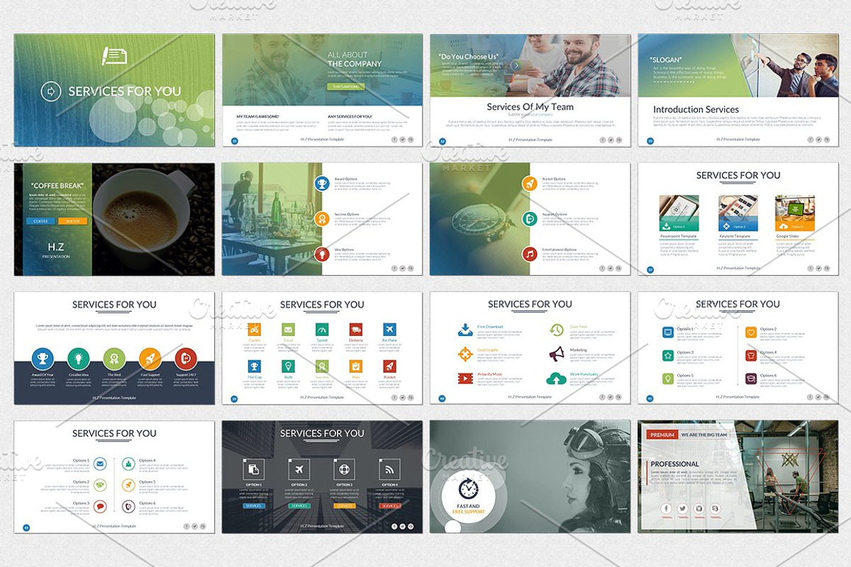HZ Keynote Presentation Template, a Presentation Template by UniqueStudio (Photo 4 of 11)