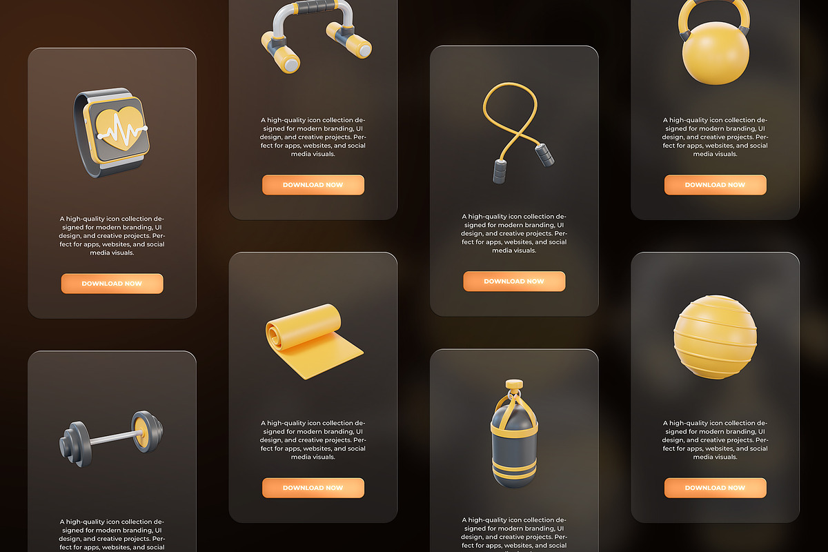 Fitness & Gym 3D Icon, an Object Graphic by Artnivora.Std (Photo 3 of 4)