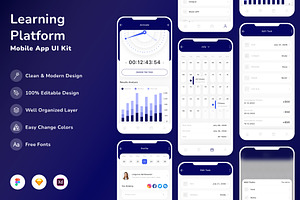 Learning Platform Mobile App UI Kit