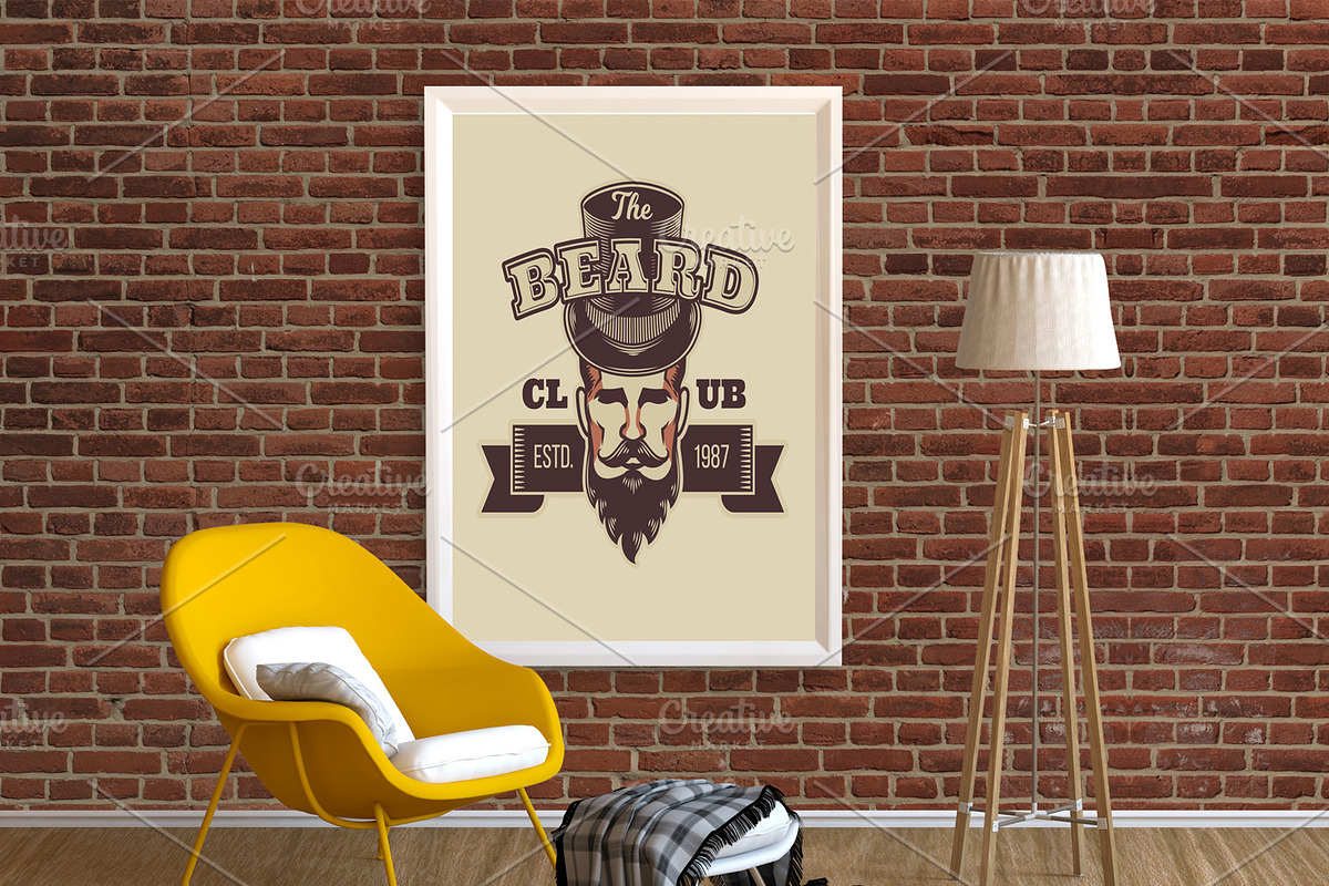 Frame/Poster Mockup Armchair Yellow, a Print Template by Milan Mockup (Photo 4 of 5)