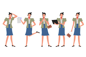 Businesswoman in Various, a Person Illustration by Flashvector