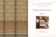 Art Nouveau Linear Seamless Patterns, a Pattern Graphic by Elen-Lane (Thumbnail 1 of 4)