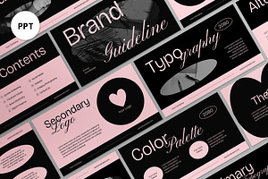 Black Pink Elegant Brand Power Point, a Presentation Template by graphicook