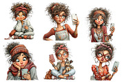 Quirky Woman Selfie Clipart PNG, a Seasonal Illustration by DreamArtGraphic (Thumbnail 5 of 5)