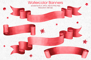 Red Ribbons & Banners Collection