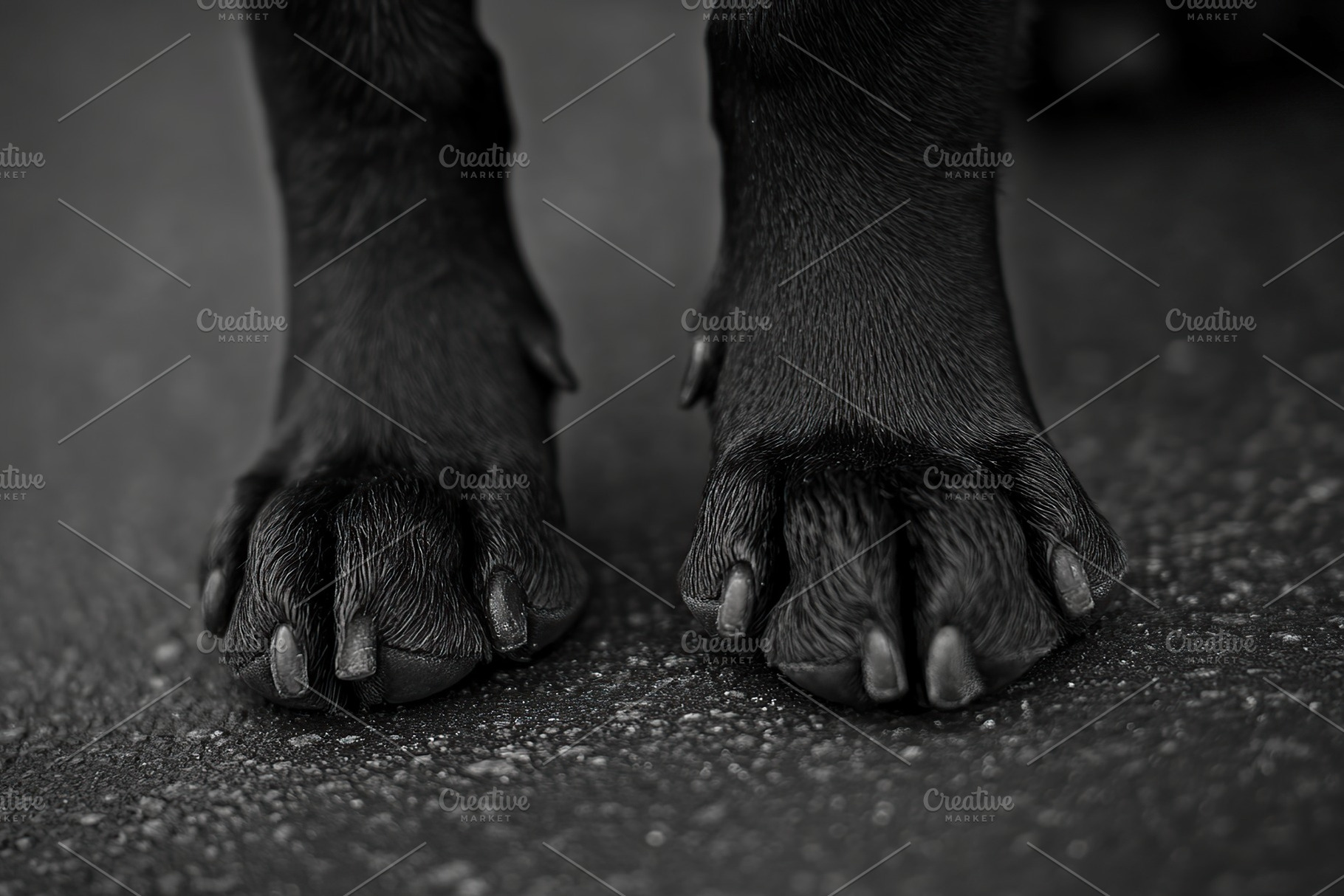 Closeup of black retriever dog paw, an Animal Photo by AlyaAnd