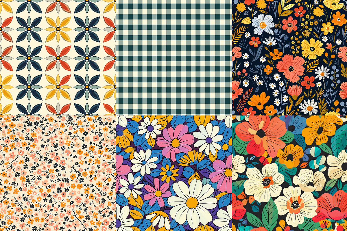 Garden Floral Seamless Repeat Patter, a Texture Illustration by DreamPrint404 (Photo 5 of 7)