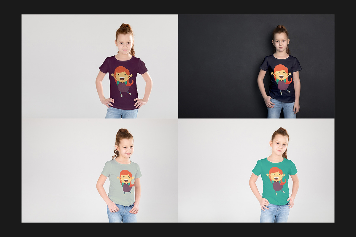 111 Kids T-Shirt Mock-Up Set, a Shirt Mockup by Freeman Studio (Photo 6 of 24)