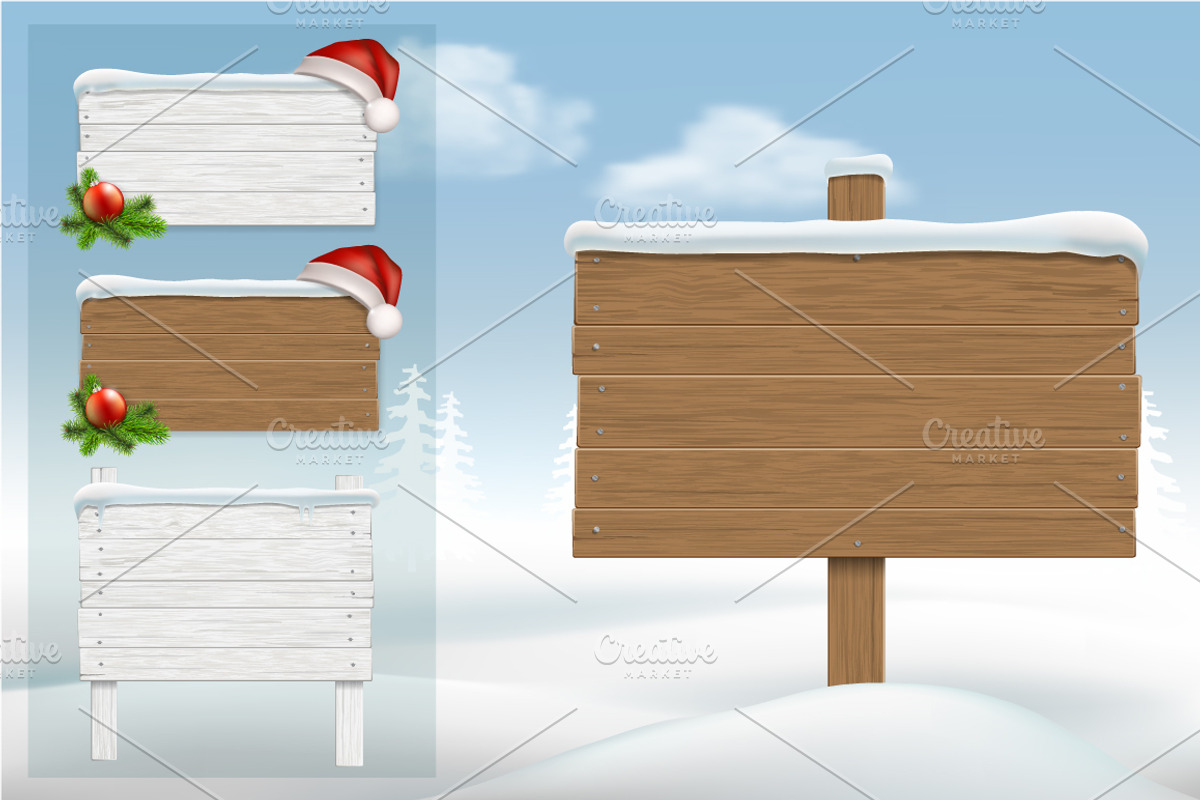 Set for Merry Christmas cards., a Decorative Illustration by belander (Photo 7 of 10)