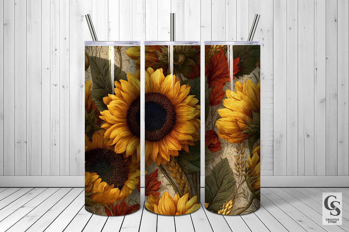 Wheat & Sunflowers Digital Papers, a Pattern Graphic by Creative Store (Photo 3 of 5)