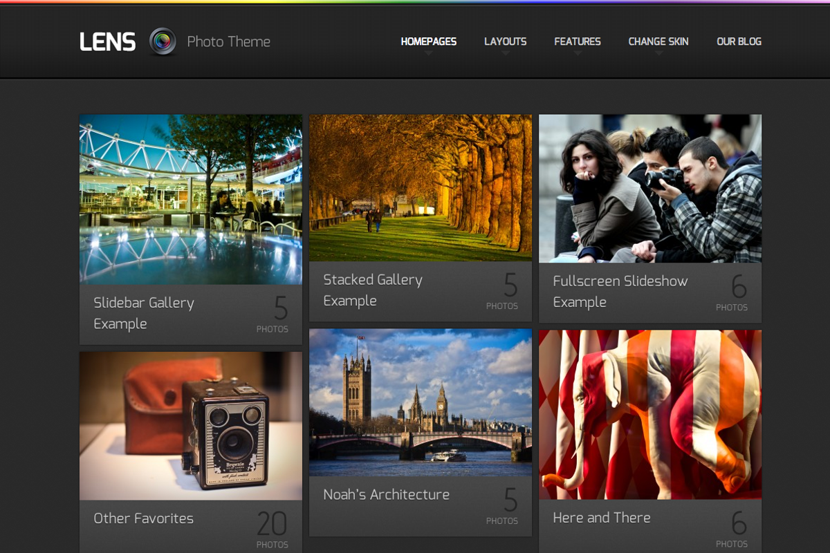 Lens, a WordPress Photography Theme, a WordPress Template by DesignerThemes.com (Photo 1 of 5)