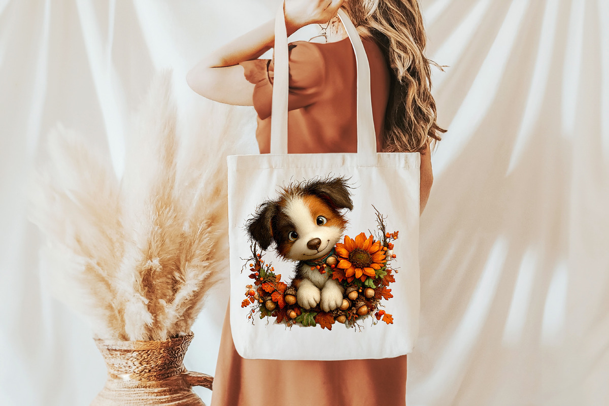 Whimsical Autumn Fall Dog Clipart, a Seasonal Illustration by Designworld (Photo 9 of 9)