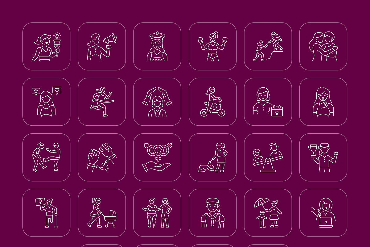 Feminist Icons Set, an Outline Icon by Prosymbols (Photo 8 of 8)