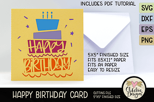 Happy Birthday Card SVG Cut File