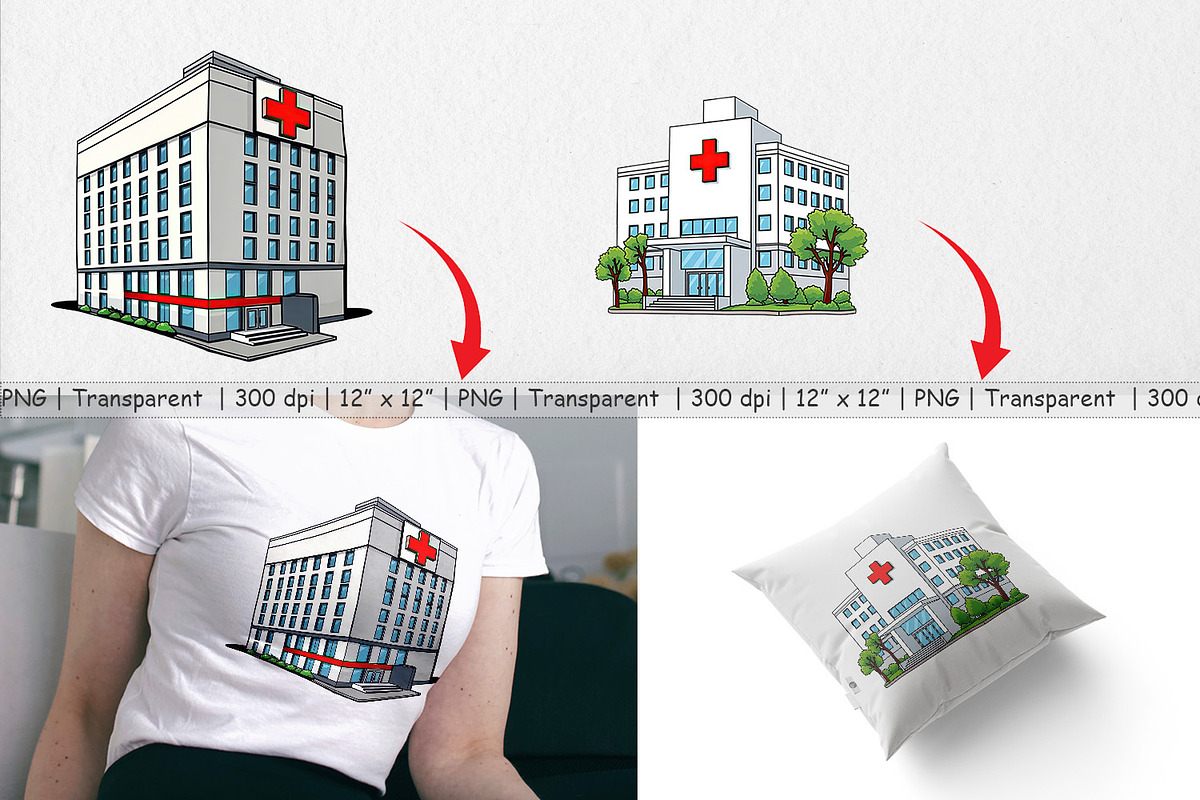 Hospital Building Clipart, a Graphic by Artnoy (Photo 3 of 5)