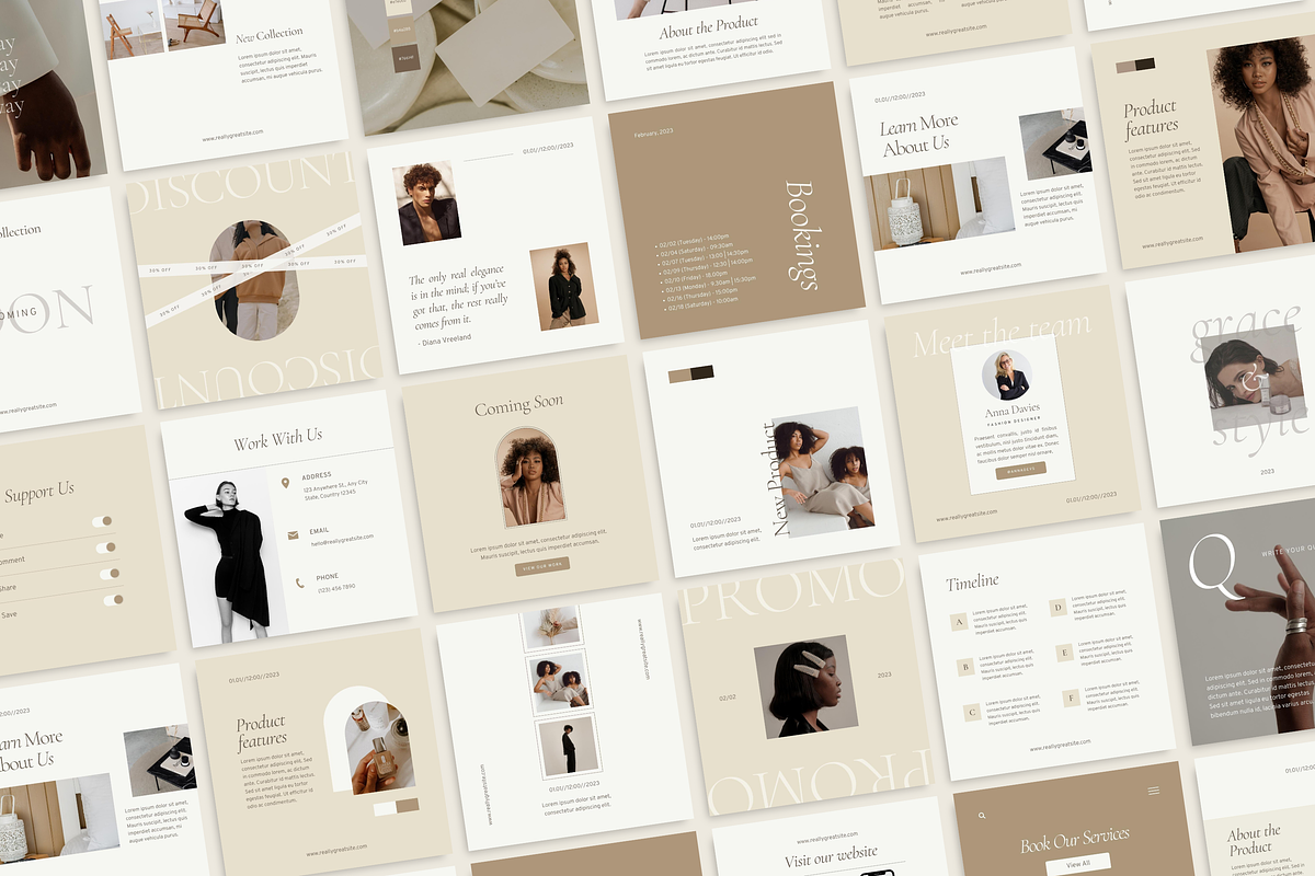 Luxury Aesthetic Instagram templates, a Social Media Template by LiliesandBerries (Photo 1 of 17)
