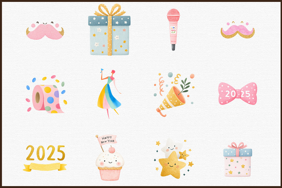 Happy New Year Party Clipart. Bundle, an Illustration by Sublimation Artist (Photo 3 of 6)