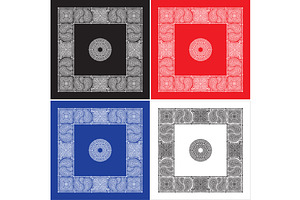 Set Of 4 Paisley Bandana's II