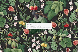 Botanical Floral And Fruits Pattern